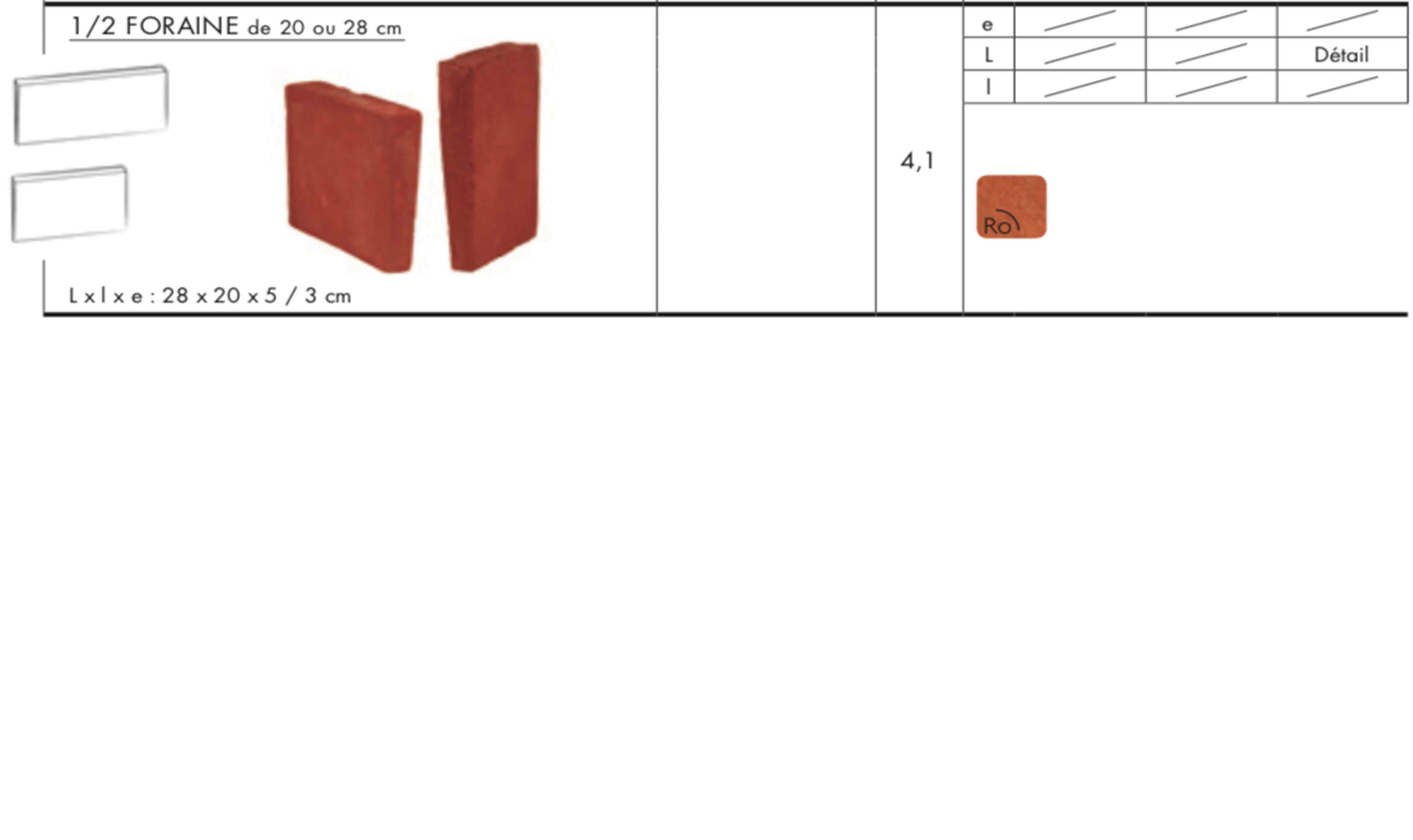 1/2 Foraine de 20 ou 28cm